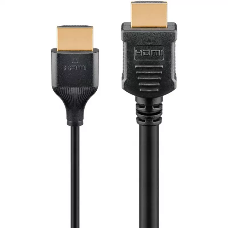 Goobay 75296 Slim cable HDMI de alta velocidad con Ethernet, 4K@60Hz, HDMI 2.0, macho a macho, 5 m, negro