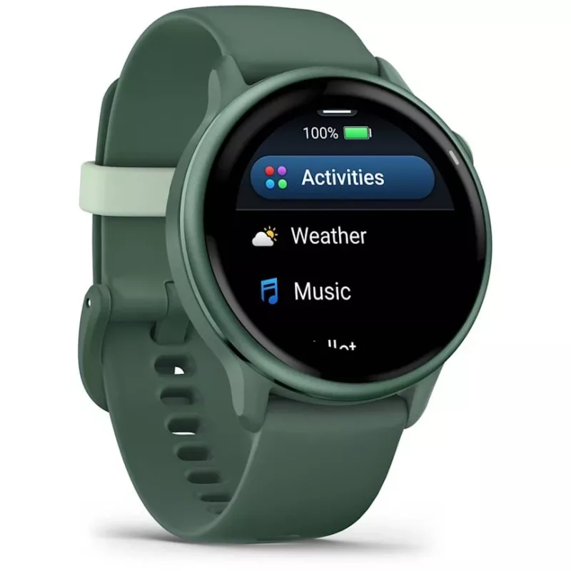 Smartwatch GARMIN vívoactive 6 – reloj deportivo, carcasa de aluminio/polímero de 42 mm, AMOLED 1,2 pulgadas, GPS, 5 ATM, HR óptico, SpO2, 8 GB, verde
