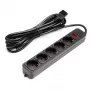 Alargador UPS 5 m, 5 tomas, con interruptor, negro
