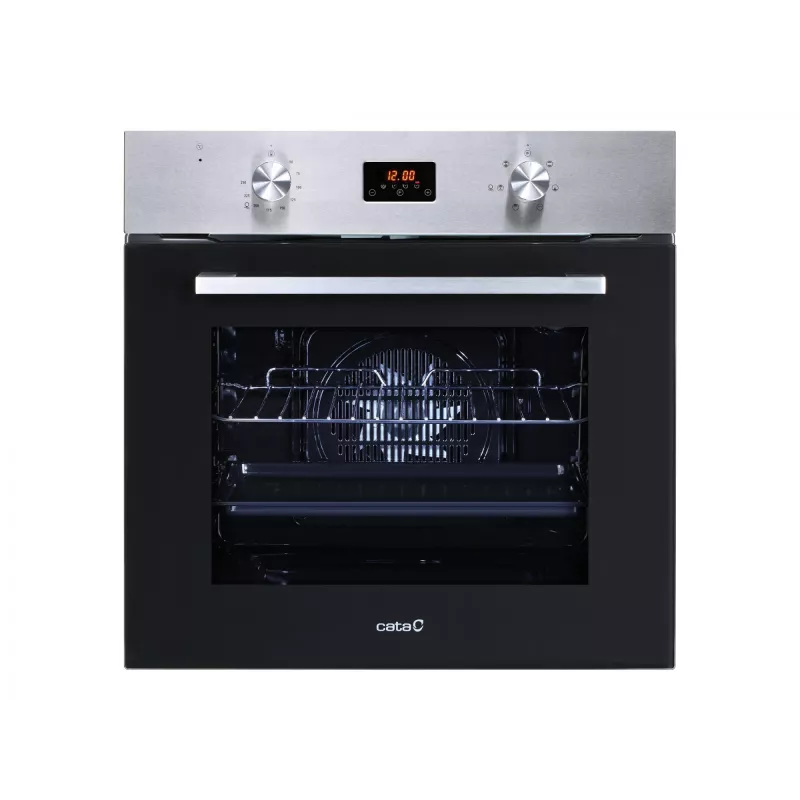 Horno eléctrico integrado CATA MD 6106 X – 60 L, negro y acero inoxidable, mandos giratorios