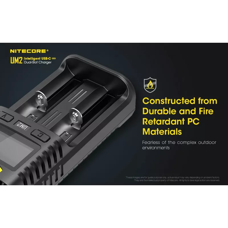 Cargador de baterías Nitecore UM2 pila doméstica DC ion-litio níquel-cadmio