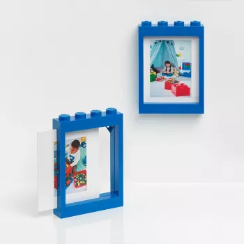 LEGO Marco de fotos PICTURE FRAME, (An)191 x (Al)268 mm, azul de plástico ABS, con 4 tacos, apilable, compatible con - 1 unidad (41131731)