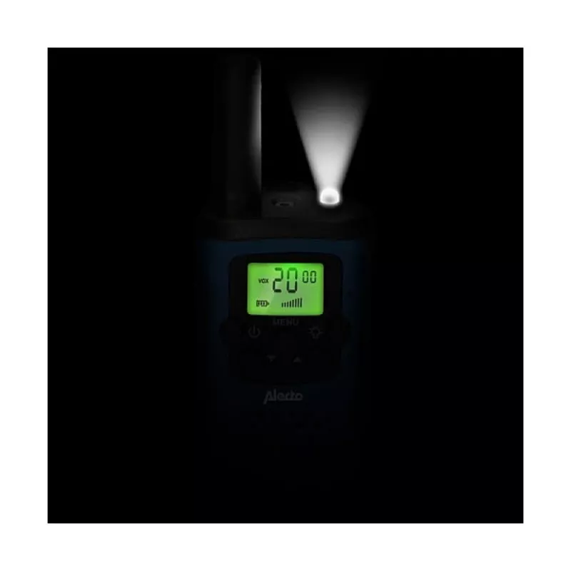 Walkie-talkie Alecto FR-115BW — 8 canales, hasta 7 km de alcance, 24 h de autonomía, 2 baterías incluidas