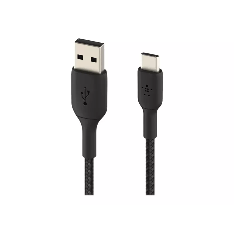 Cable trenzado USB-C a USB-A 15cm negro
