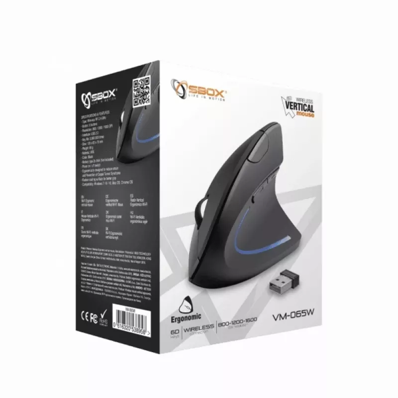 Sbox VM-065W ratón vertical