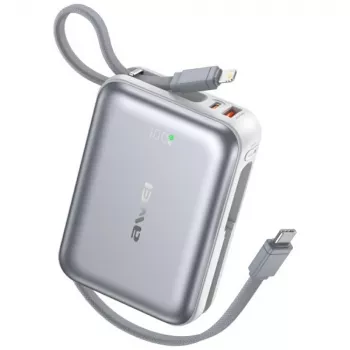 Batería externa portátil Awei C03 20000mAh con salida de 45W y cable USB-A/USB-C integrado