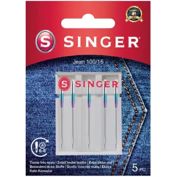 Agujas de máquina de coser SINGER 100/16 modelo 250053603 – pack de 5