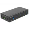 Delock 63309 hub USB industrial externo, 4 x USB 3.0 Type-A, protección ESD de 15 kV, carcasa metálica, montable en pared