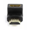 Adaptador HDMI GEMBIRD A-HDMI90-FML, HDMI a HDMI, adaptador en ángulo recto de 90°, negro