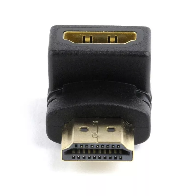 Adaptador HDMI GEMBIRD A-HDMI90-FML, HDMI a HDMI, adaptador en ángulo recto de 90°, negro