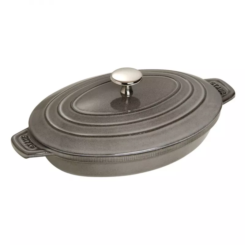 Fuente ovalada con tapa Staub - grafito