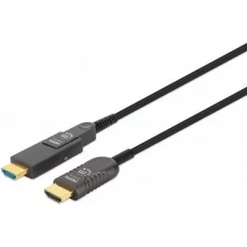 Manhattan cable HDMI a Micro HDMI plenum-rated, 4K@60Hz (Premium High Speed), 100 m, activo, conector HDMI desmontable (Type A), macho a macho, negro, contactos dorados, garantía de por vida