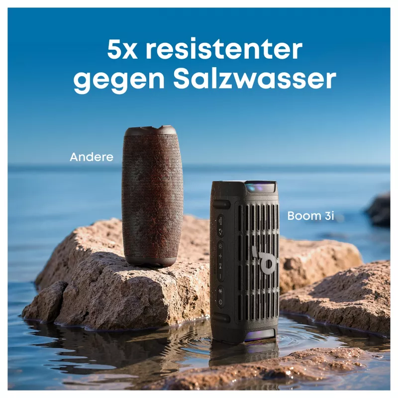 Altavoz Bluetooth de exterior resistente ANKER Soundcore Boom 3i negro IP68 50W BassUp 16h de reproducción espectáculo de luz TWS estéreo