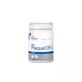 Polvo dental VETEXPERT Plaque Off 40 g — soporte para la salud bucal de perros y gatos, polvo, sin conservantes