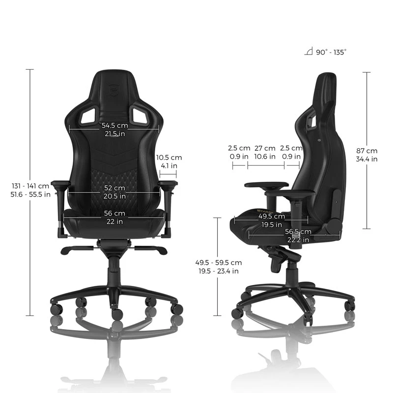 Silla gaming noblechairs EPIC Piel auténtica - Negro