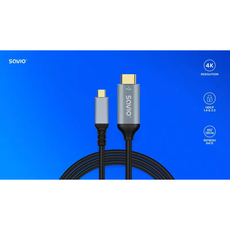 Cable USB-C a HDMI v2.0b, 3m, cobre CL-184