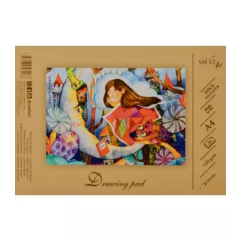 Bloc de dibujo SMLT A4, 20 hojas 120 g