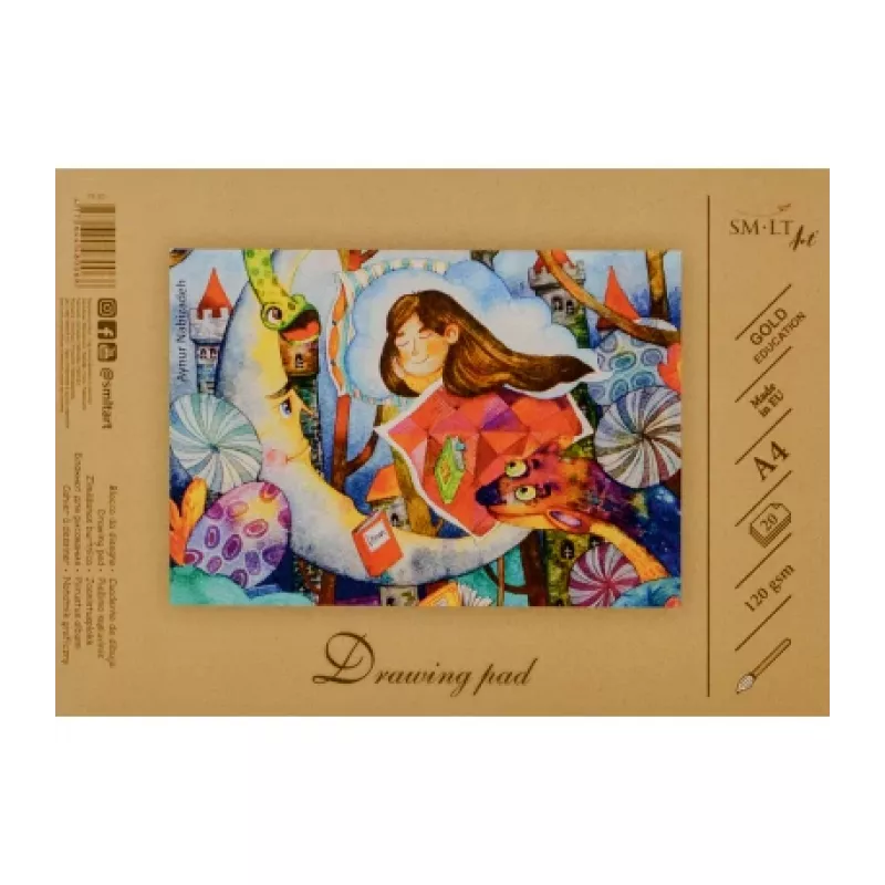 Bloc de dibujo SMLT A4, 20 hojas 120 g