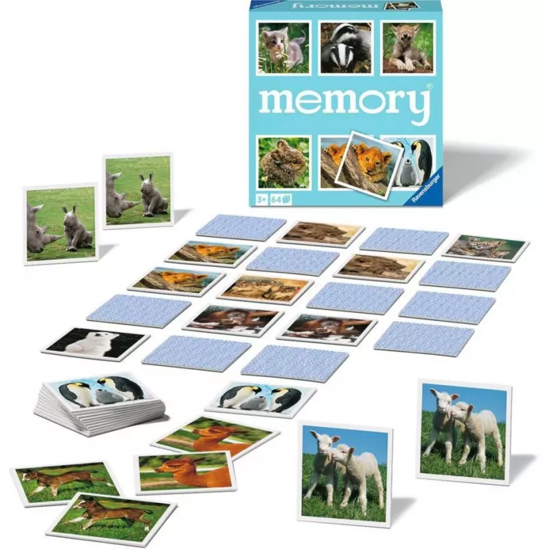 memory Animales bebés, juego de memory