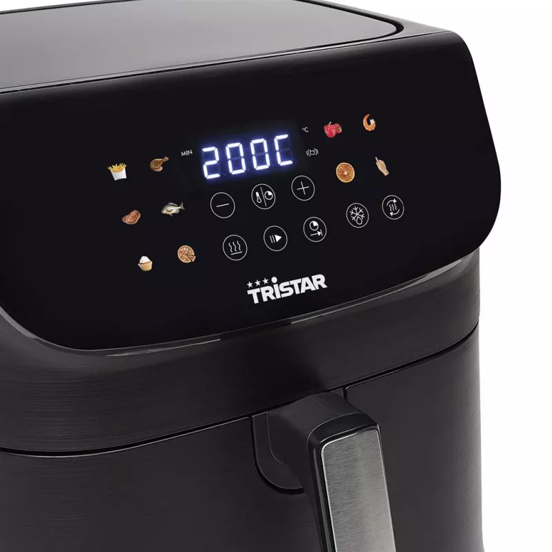 Freidora de aire Tristar FR-9073 — simple 9 L, 1800 W, táctil LED, negra, mín 30 °C
