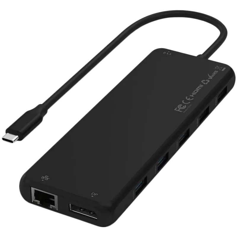 Adaptador multipuerto USB-C Satechi ST-P3D13K 13 en 1 con soporte para triple pantalla