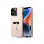 Karl Lagerfeld KLHMP14XSLKHLP iPhone 14 Pro Max 6.7 funda rígida rosa claro / silicona rosa claro Karl inches Head Magsafe