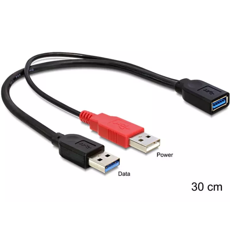 DeLOCK 83176 cable USB USB 3.2 Gen 1 0,3 m USB A a 2 x USB A