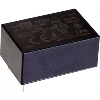 Fuente de alimentación MEAN WELL IRM-02-12S 2 W, entrada 85–305 V, salida 12 V, RoHS