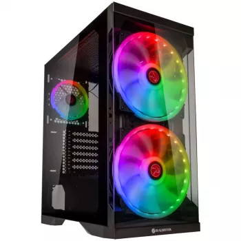 SILENOS PRO versión negra con ventilador ARGB y cristal templado