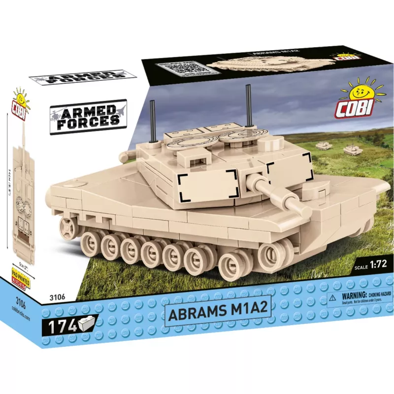 Set de construcción Cobi Abrams M1A2 — 174 piezas, edad recomendada 6+, beige