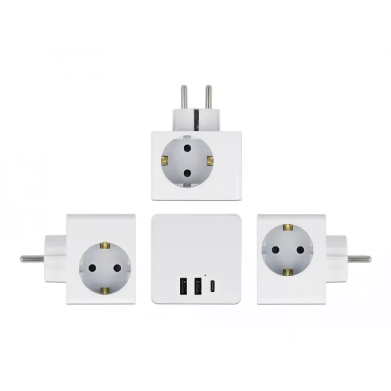 Adaptador de enchufe tipo F DeLOCK 11496 2 puertos USB 5 V 2,4 A 3 A