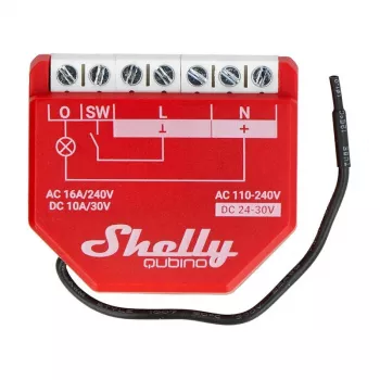 Interruptor inteligente Shelly W 1PM plástico 16A 110–240V, Z-Wave, 868,4 MHz, rojo, 42×37×16 mm