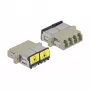 Acoplador de fibra óptica DeLOCK 86904 LC cuádruple hembra a LC cuádruple hembra multimodo beige