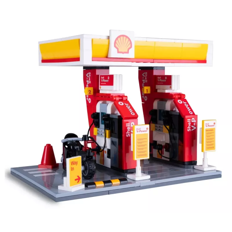 Modelo de gasolinera Jamara CaDA Shell 402858 con diseño detallado