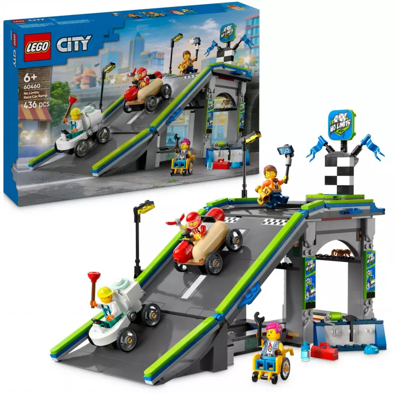 LEGO CITY 60460 No Limits: Camión con rampa y coche de carreras