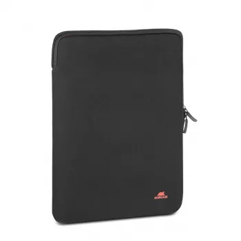 Funda antichoque RIVACASE 5221 para MacBook 13, vertical, negra, doble cremallera