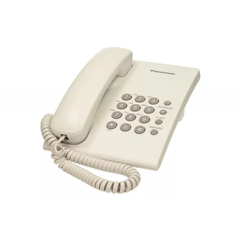 Panasonic KX-TS500PDW teléfono con cable, montable en pared, marcación por tonos/pulsos, blanco