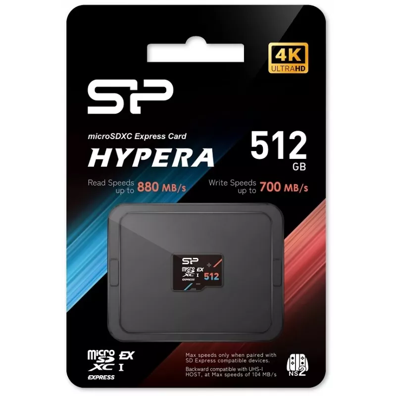 Tarjeta microSDXC Silicon Power Hypera microSDXC Express 512 GB — UHS-I U3, V30, A1, Class 10