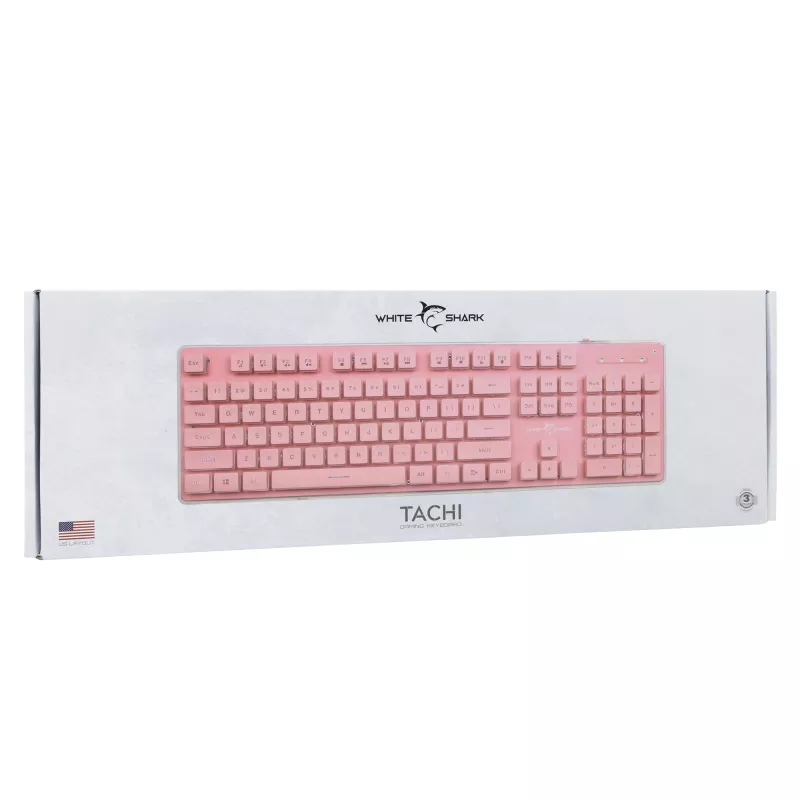 Teclado gaming White Shark GK-003441 Tachi, rosa, distribución US