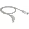 DeLOCK - Cable de red - RJ-45 (M) en ángulo hacia abajo a RJ-45 (M) - 50cm - S/FTP - CAT 6a - apantallado, libre de halógenos - gris (85873)