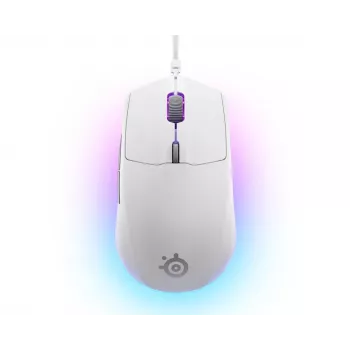 Ratón gaming STEELSERIES Rival 3 Gen 2 — óptico, 8500 DPI, con cable USB Type-A, para diestros, blanco, 77 g