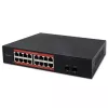 Switch de red QOLTEC 52364 — Gigabit Ethernet PoE 16xRJ45, 2xSFP