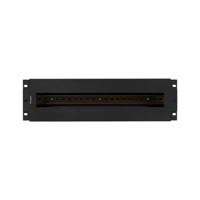 Lanberg AK-VDP103-B panel de distribución de tensión de 19 pulgadas 3U con carril DIN TS-35, negro