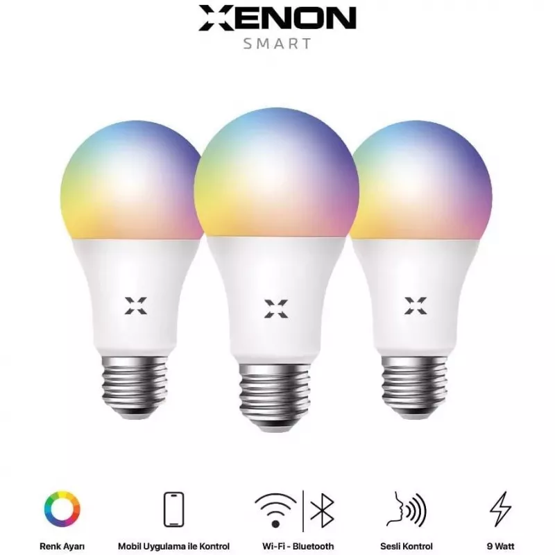 XENON Smart X7021 bombilla LED RGB inteligente, 9 W, Wi-Fi, Bluetooth, blanco