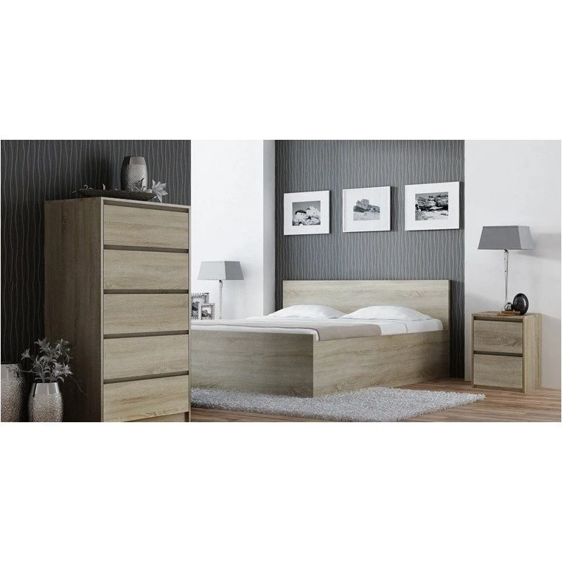 Topeshop K2 SONOMA mesita de noche 2 cajón(es) roble