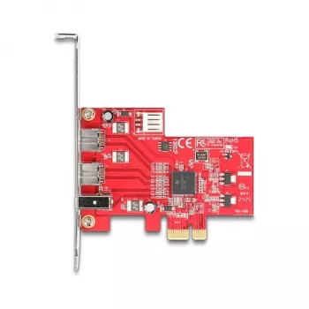 Adaptador PCIe Firewire interno DeLOCK 90738 IEEE 1394 rojo