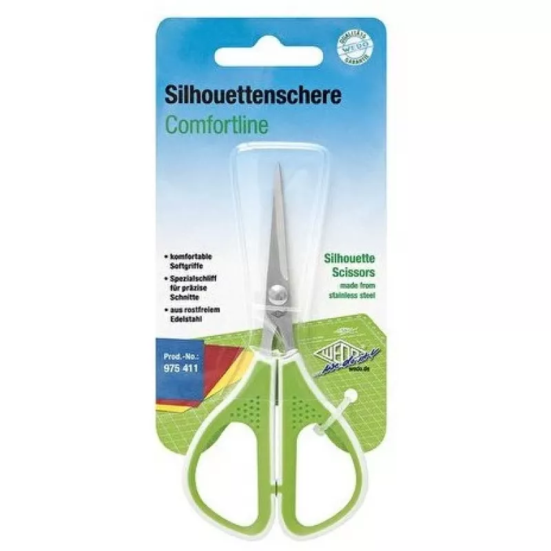 Tijeras WEDO 975 411 universales corte recto individual 114 mm, verde/blanco