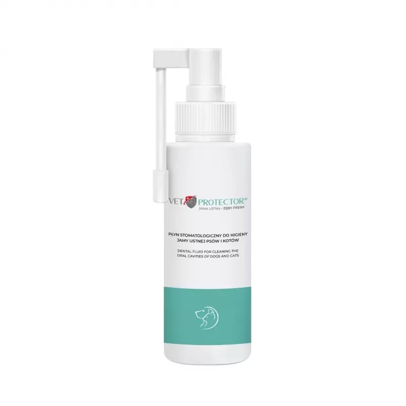Solución de higiene bucal JM Sante Vet Protector Fresh 100 ml para perros y gatos, prevención del sarro