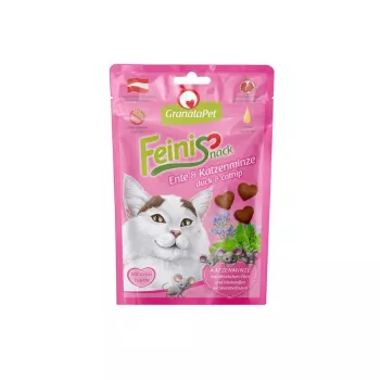 Snacks para gatos Fox4Pets GRANATAPET FeiniSnack pato y hierba gatera, bolsa firme de carne, 50 g, sin azúcar, sin gluten