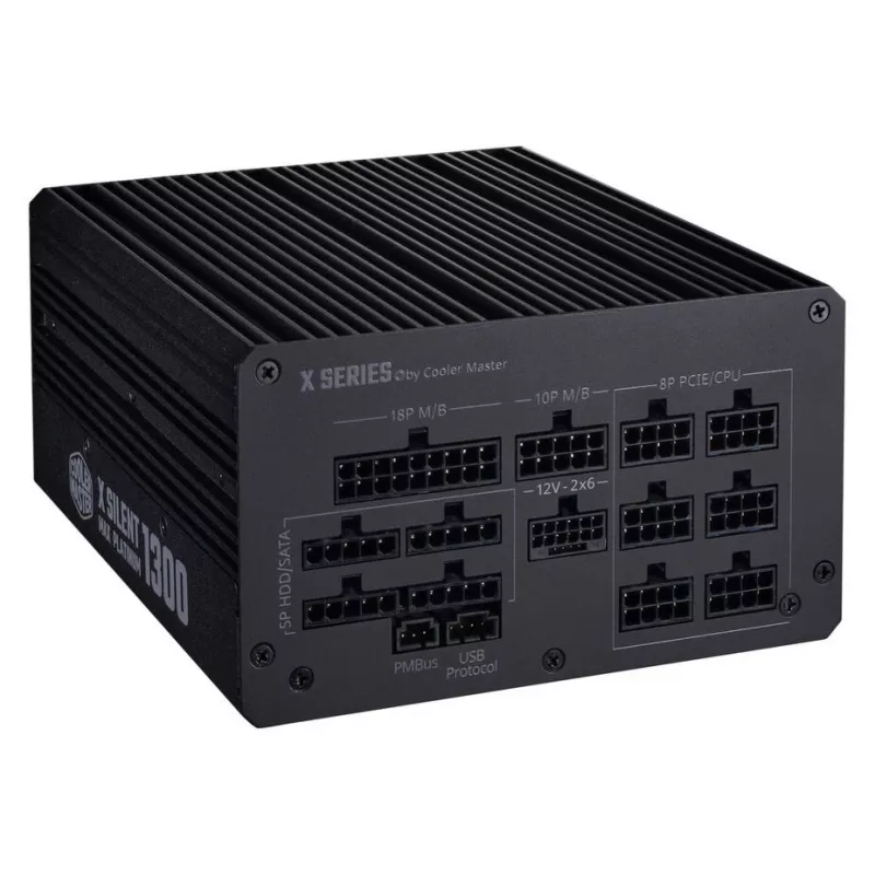 Fuente de alimentación Cooler Master X Silent MAX Platinum 1300W – fuente ATX, 1300W de potencia, eficiencia Platinum